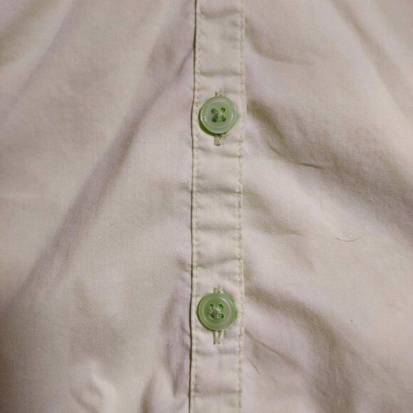 Shirt Button Up Stretch Old Navy Perfect Fit XL 3/4 Sleeves Vintage Y2K Lime - Picture 3 of 12